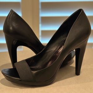 Brand new black open toe heels